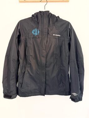 Columbia Omni-Tech Black Waterproof Hooded Rain Jacket S
